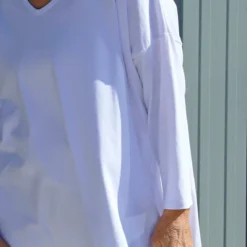 Abira V-Neck Cotton Top White 8 Abira V-Neck Cotton Top White -Kitandkaboodal Store IMG 9862 8a5fd06c 1c5d 4151 ac3b ba691e56ec2c