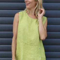 Persephone Sleeveless Linen Top Green -Kitandkaboodal Store IMG 9866 b7258b5c 9fd7 4e08 9c02 da3ab579dfb3