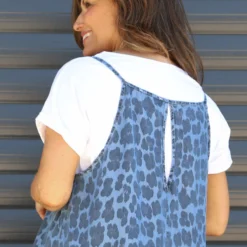 Lantic Strap Leopard Print Denim Dress Mid Denim 9 Lantic Strap Leopard Print Denim Dress Mid Denim -Kitandkaboodal Store IMG 9881 30c54f64 217c 42c7 8420 9decc36f6bb8