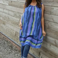 Amiah Stripe Tunic Cobalt