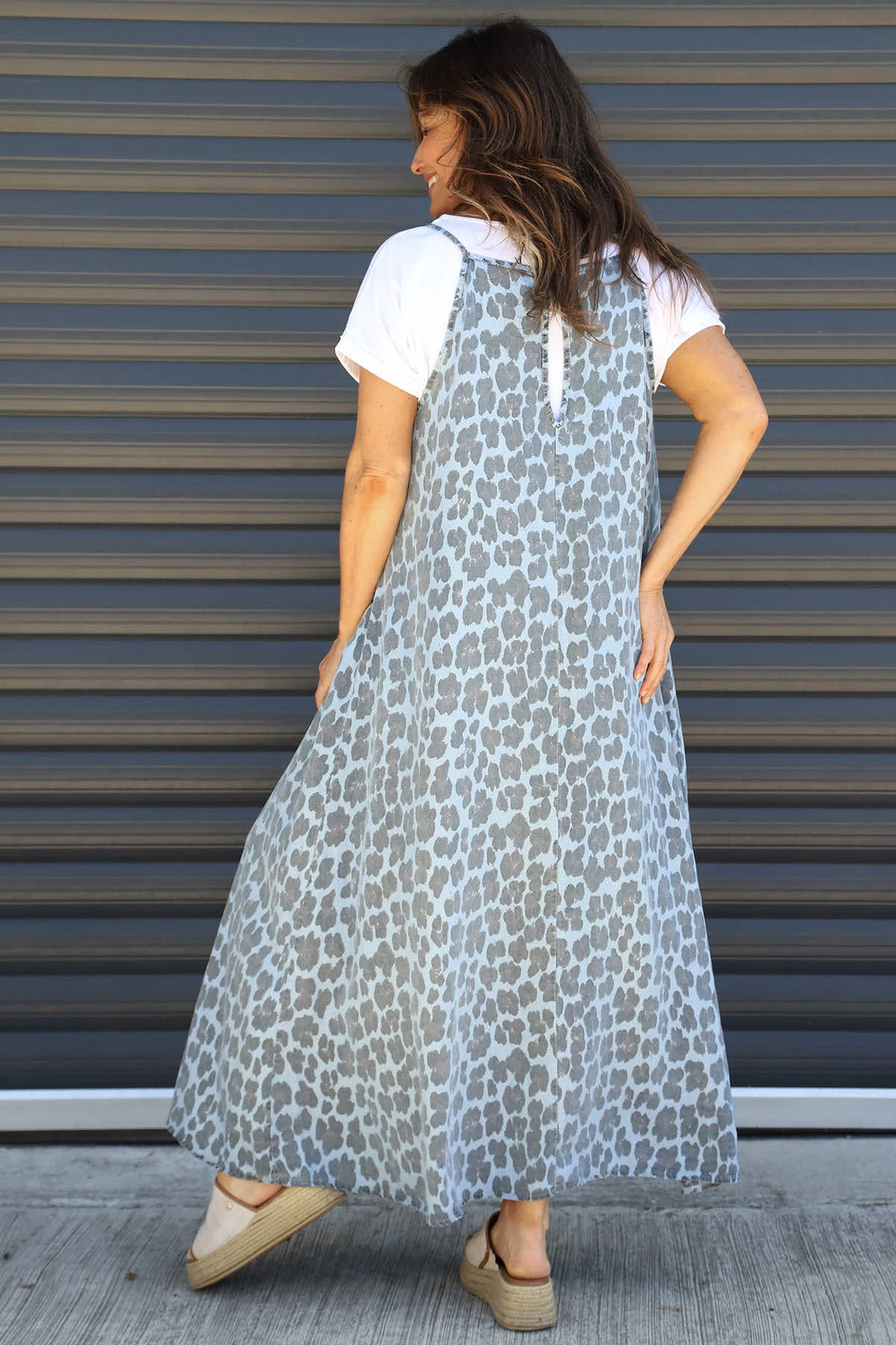 Lantic Strap Leopard Print Denim Dress Light Denim 6 Lantic Strap Leopard Print Denim Dress Light Denim - Image 4