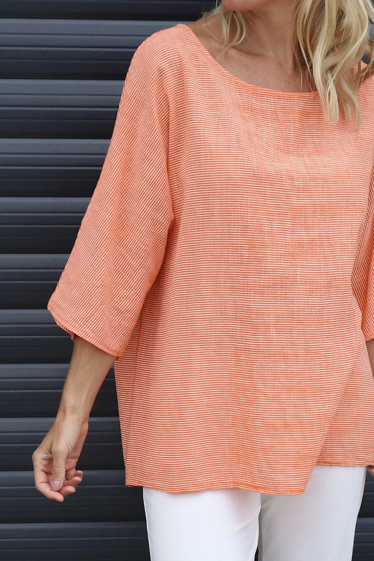 Caylen Stripe Cotton Top Orange 5 Caylen Stripe Cotton Top Orange - Image 3