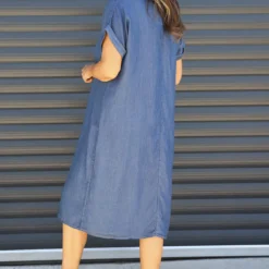 Chappell V-Neck Denim Dress Dark Denim 9 Chappell V-Neck Denim Dress Dark Denim -Kitandkaboodal Store IMG 9902 f093ca2d aef3 4a48 ba22 e7f9bbb5edb8