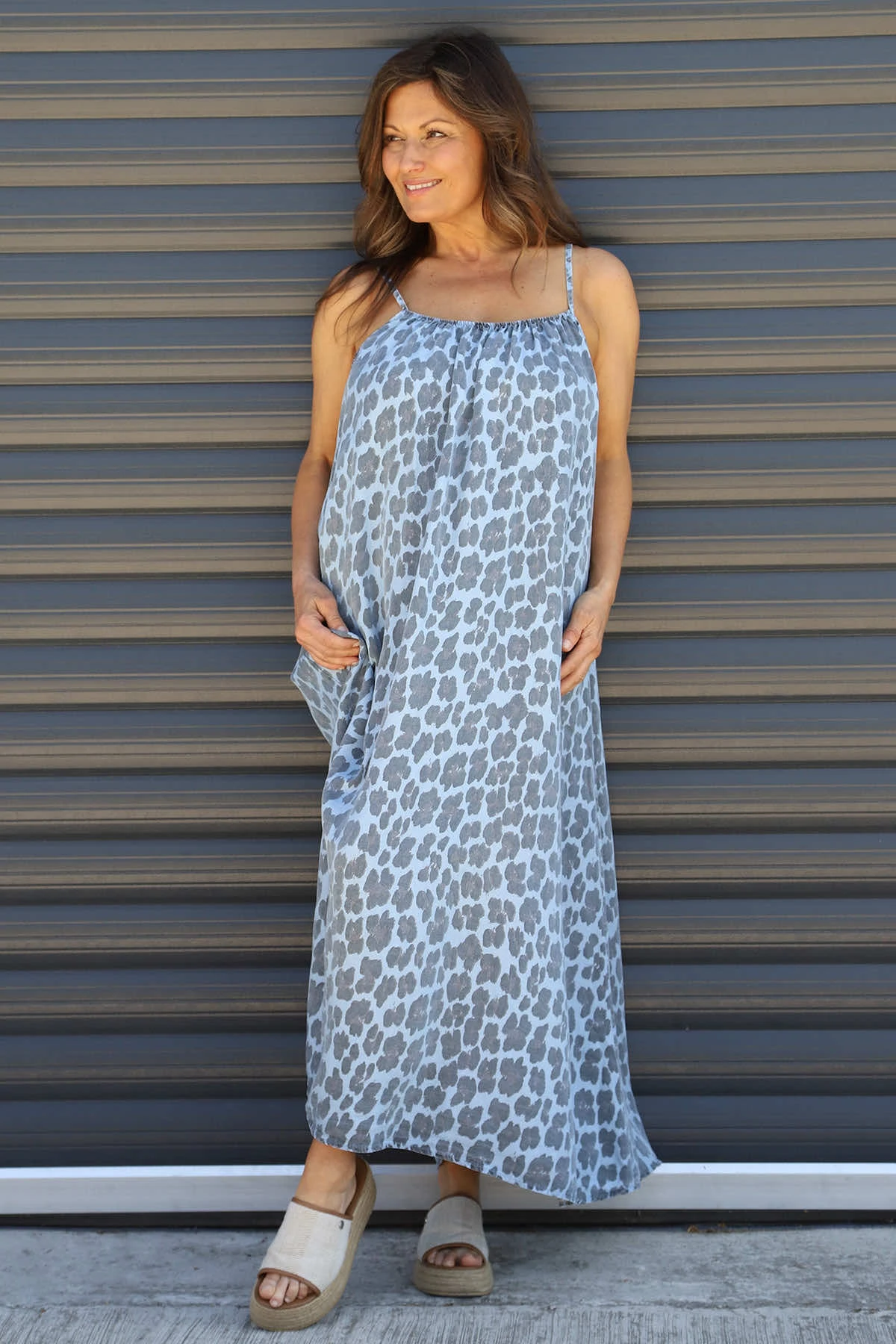 Lantic Strap Leopard Print Denim Dress Light Denim 4 Lantic Strap Leopard Print Denim Dress Light Denim - Image 2