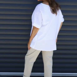 Cressida Crochet Detail Linen Top White -Kitandkaboodal Store IMG 9910 4de56daa f5be 4d04 a949 c858a26a8f0e