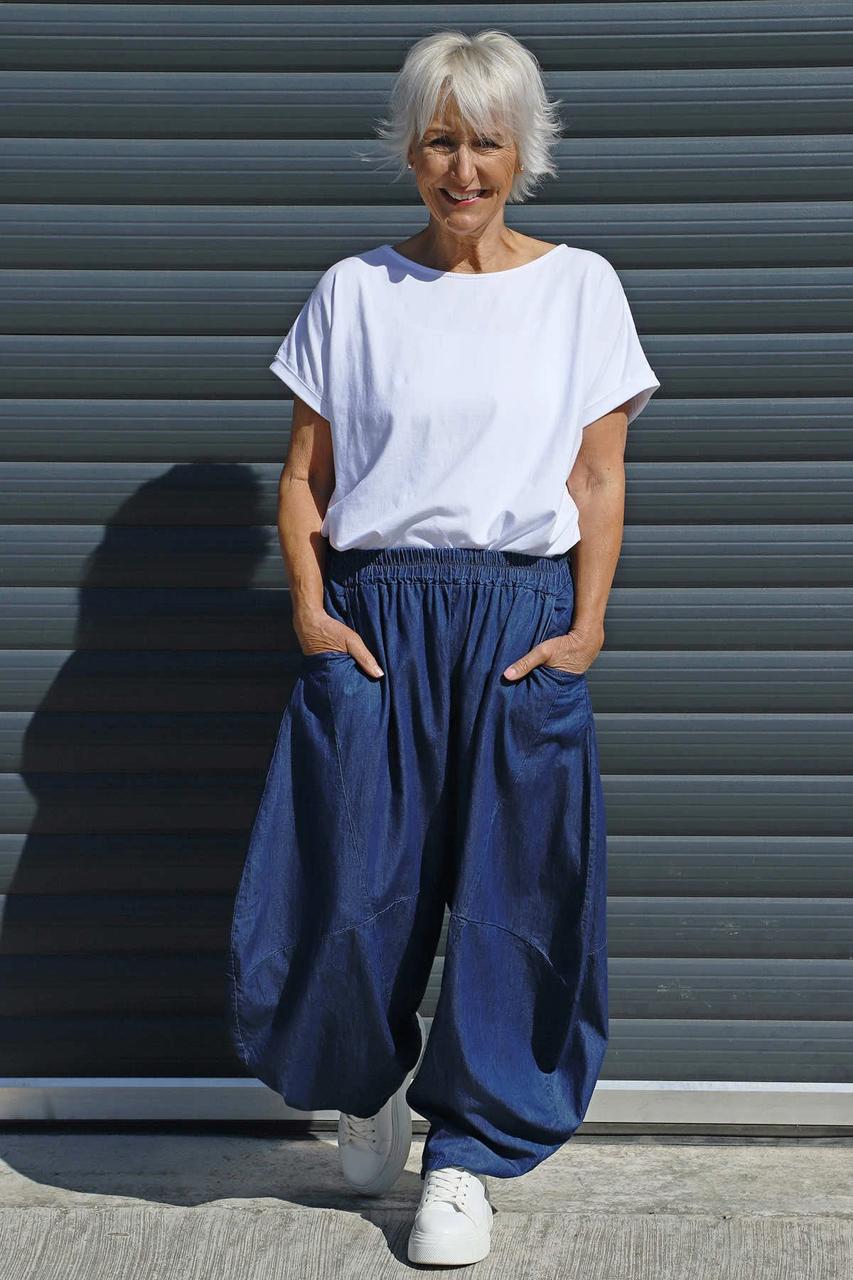 Journee Lightweight Denim Trousers Dark Denim 3 Journee Lightweight Denim Trousers Dark Denim