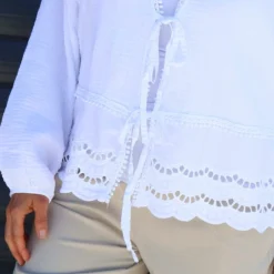 Kalkan Crinkle Cotton Jacket White -Kitandkaboodal Store IMG 9918 191190ec ee9b 4a78 b752 7b9ca41e699f