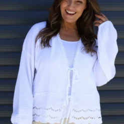 Kalkan Crinkle Cotton Jacket White