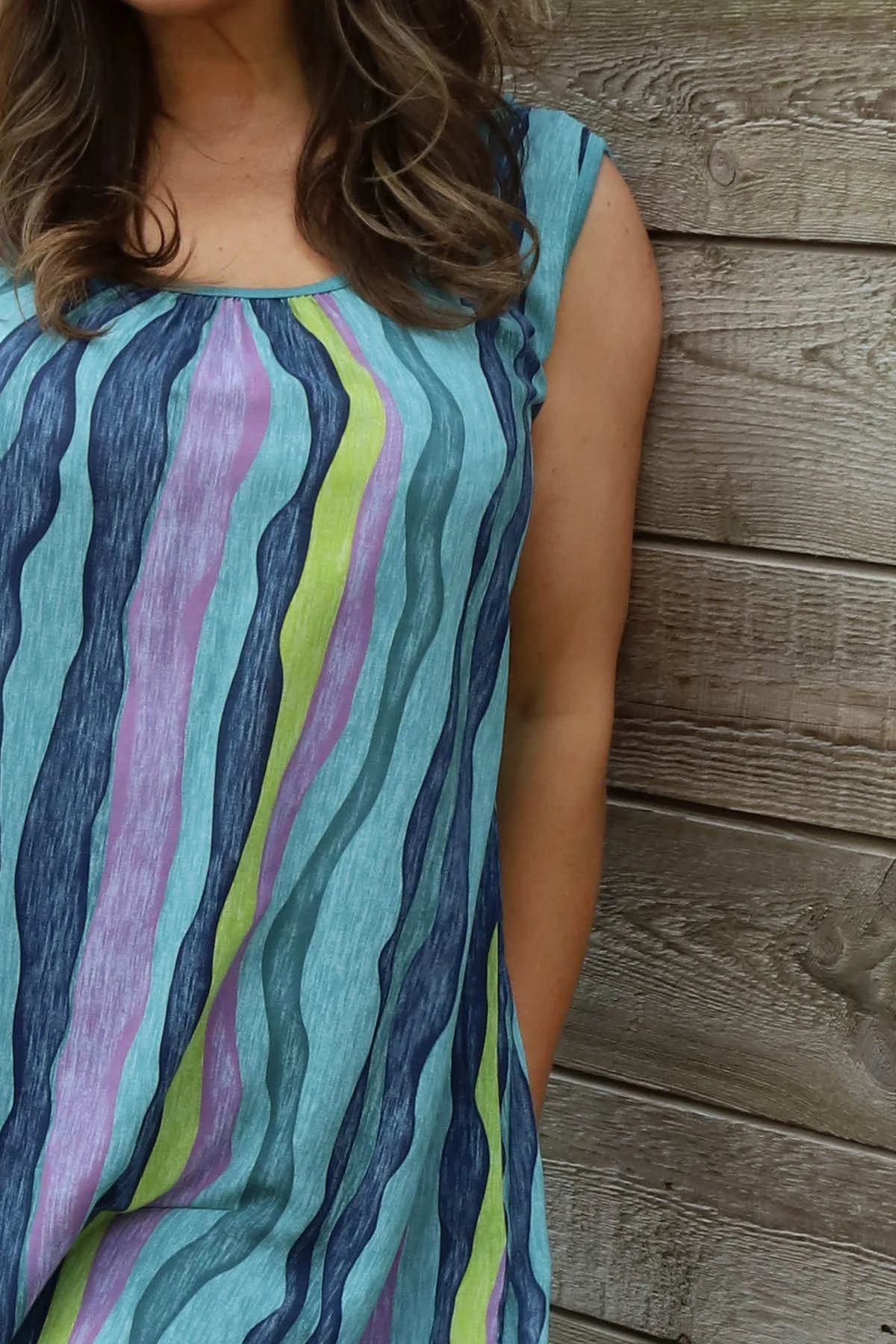 Amiah Stripe Tunic Jade Green 5 Amiah Stripe Tunic Jade Green - Image 3