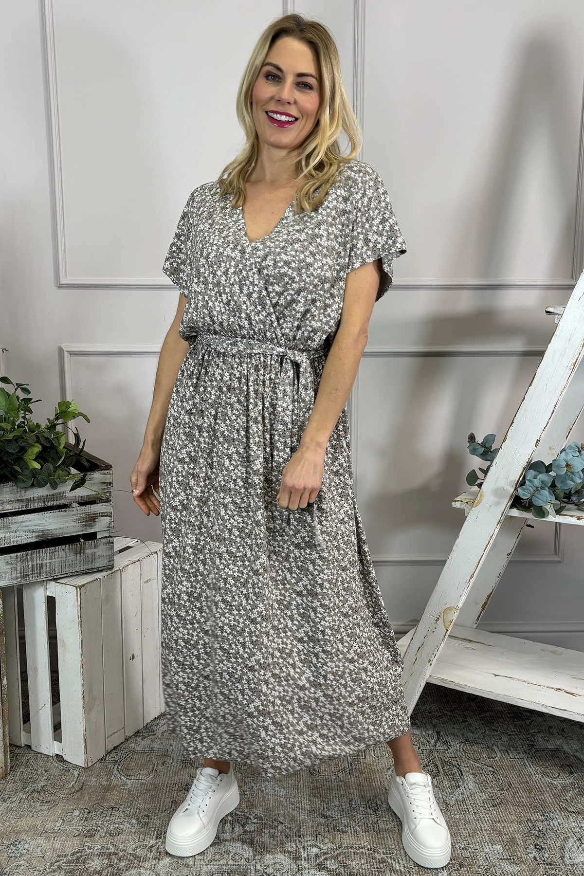 Aria Ditsy Dress Mocha 3 Aria Ditsy Dress Mocha