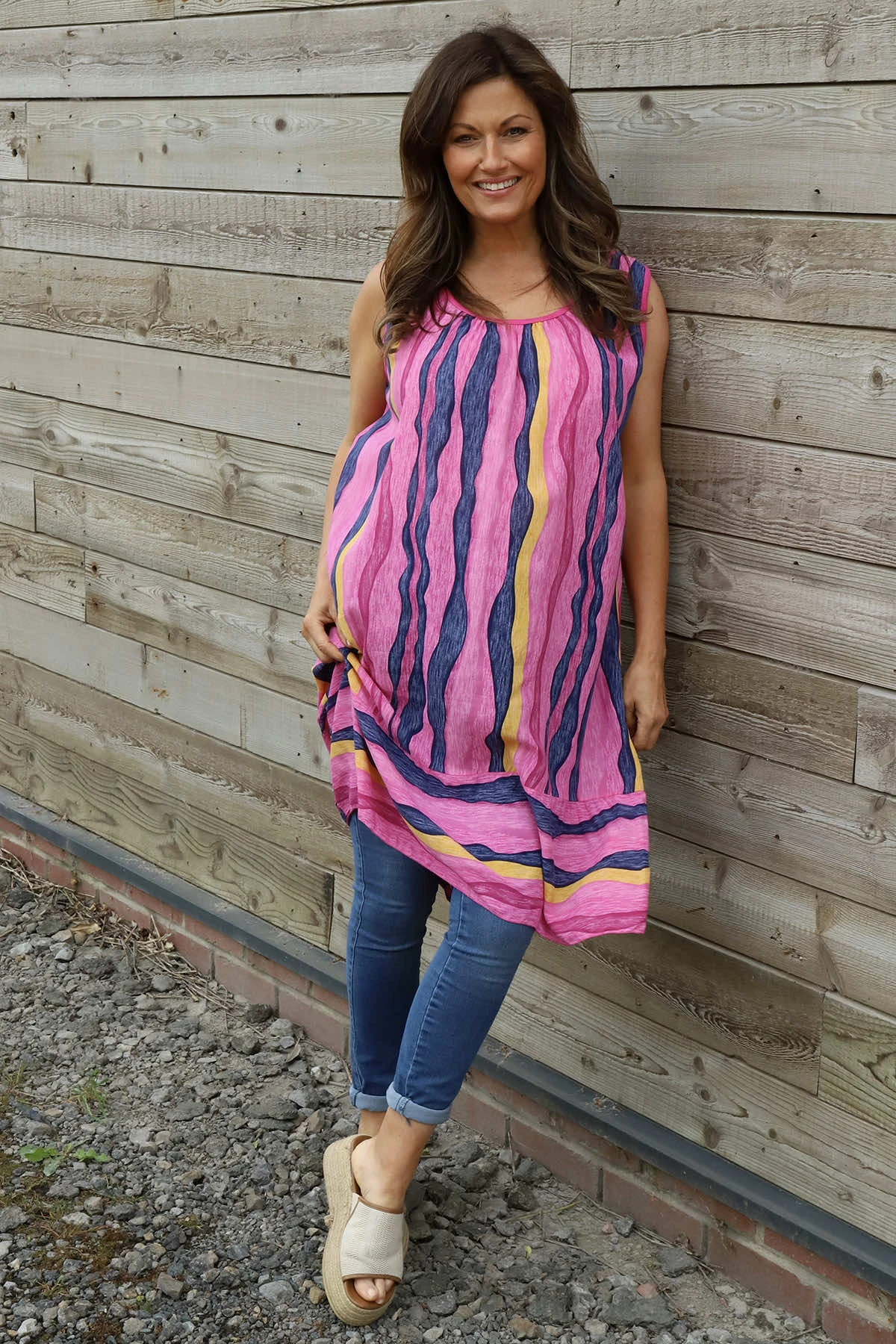 Amiah Stripe Tunic Fuchsia 4 Amiah Stripe Tunic Fuchsia - Image 2