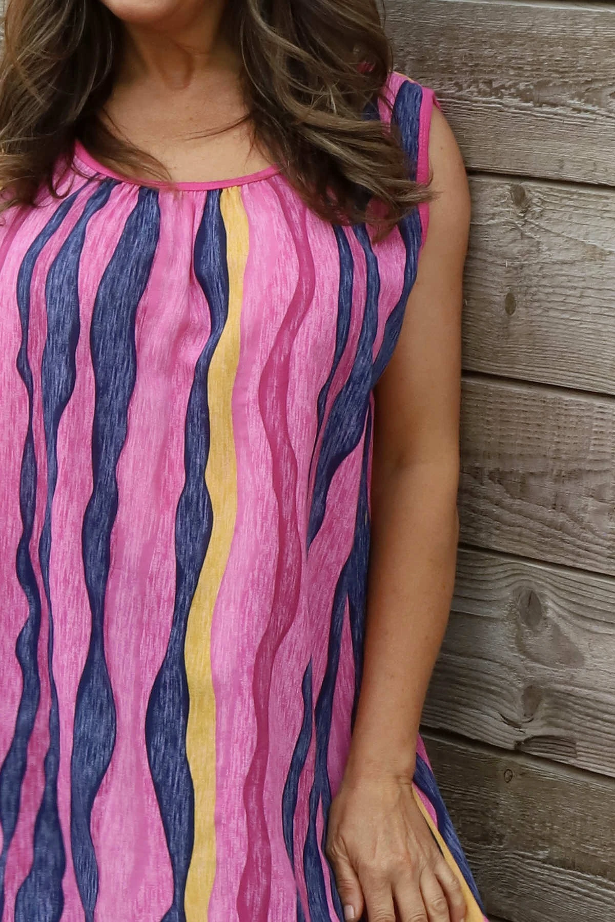 Amiah Stripe Tunic Fuchsia 5 Amiah Stripe Tunic Fuchsia - Image 3