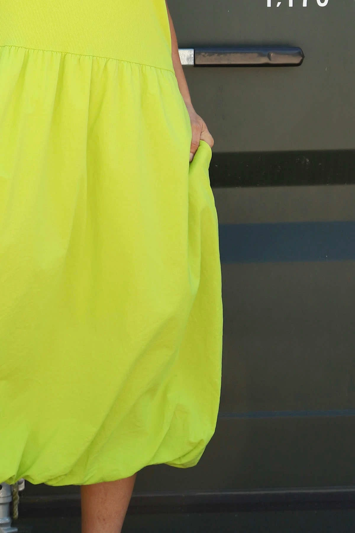 Sandown Puffball Cotton Dress Lime 5 Sandown Puffball Cotton Dress Lime - Image 3