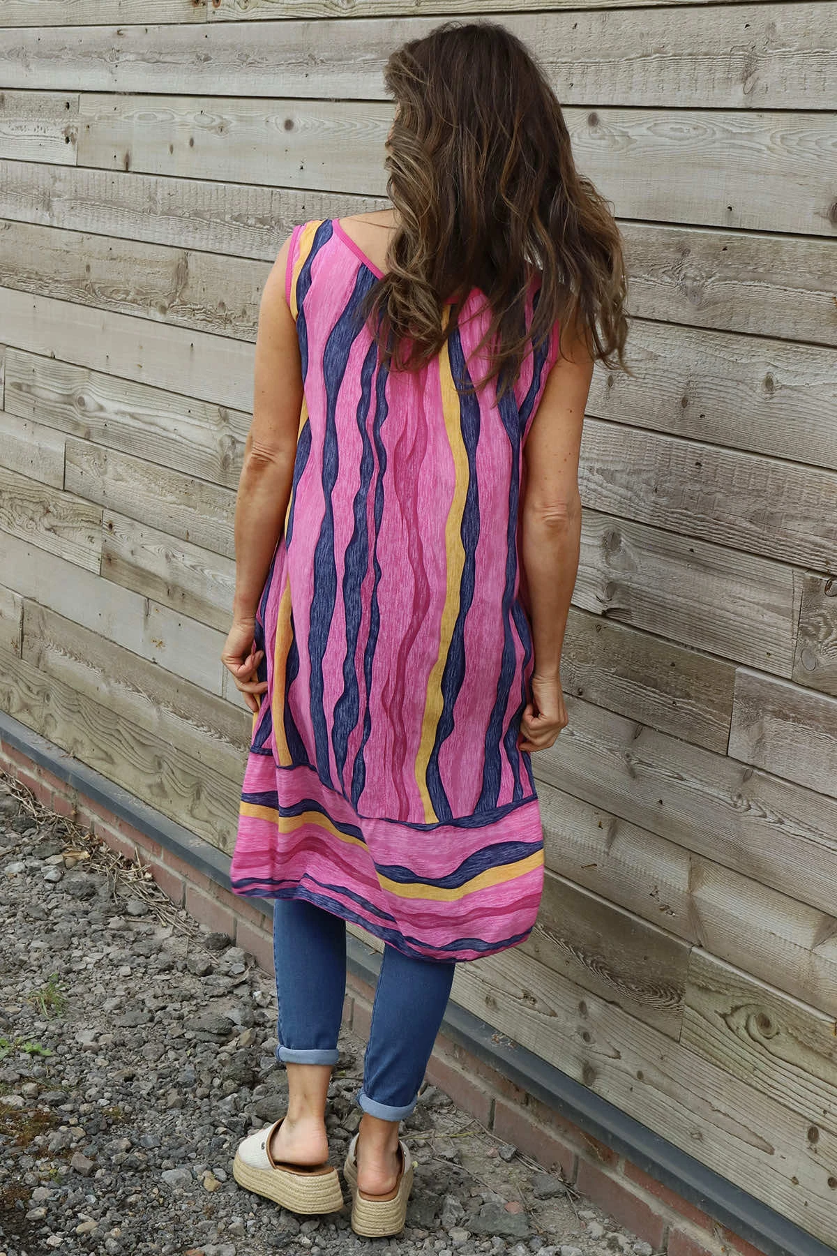 Amiah Stripe Tunic Fuchsia 6 Amiah Stripe Tunic Fuchsia - Image 4