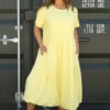 Sandown Puffball Cotton Dress Yellow -Kitandkaboodal Store IMG 9951 f90d13a5 623e 47c6 a421 5cb794a41f14