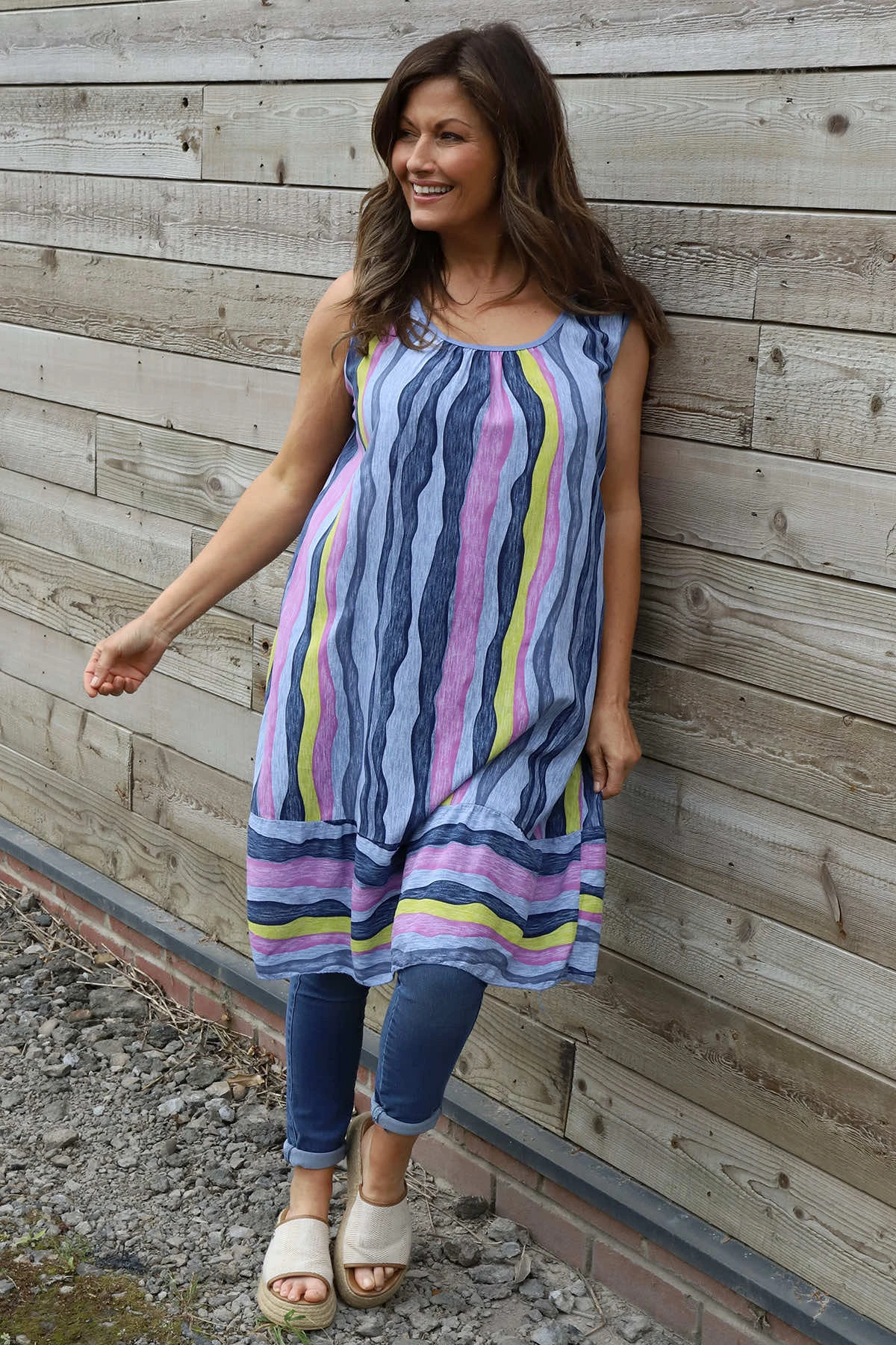 Amiah Stripe Tunic Blue 4 Amiah Stripe Tunic Blue - Image 2