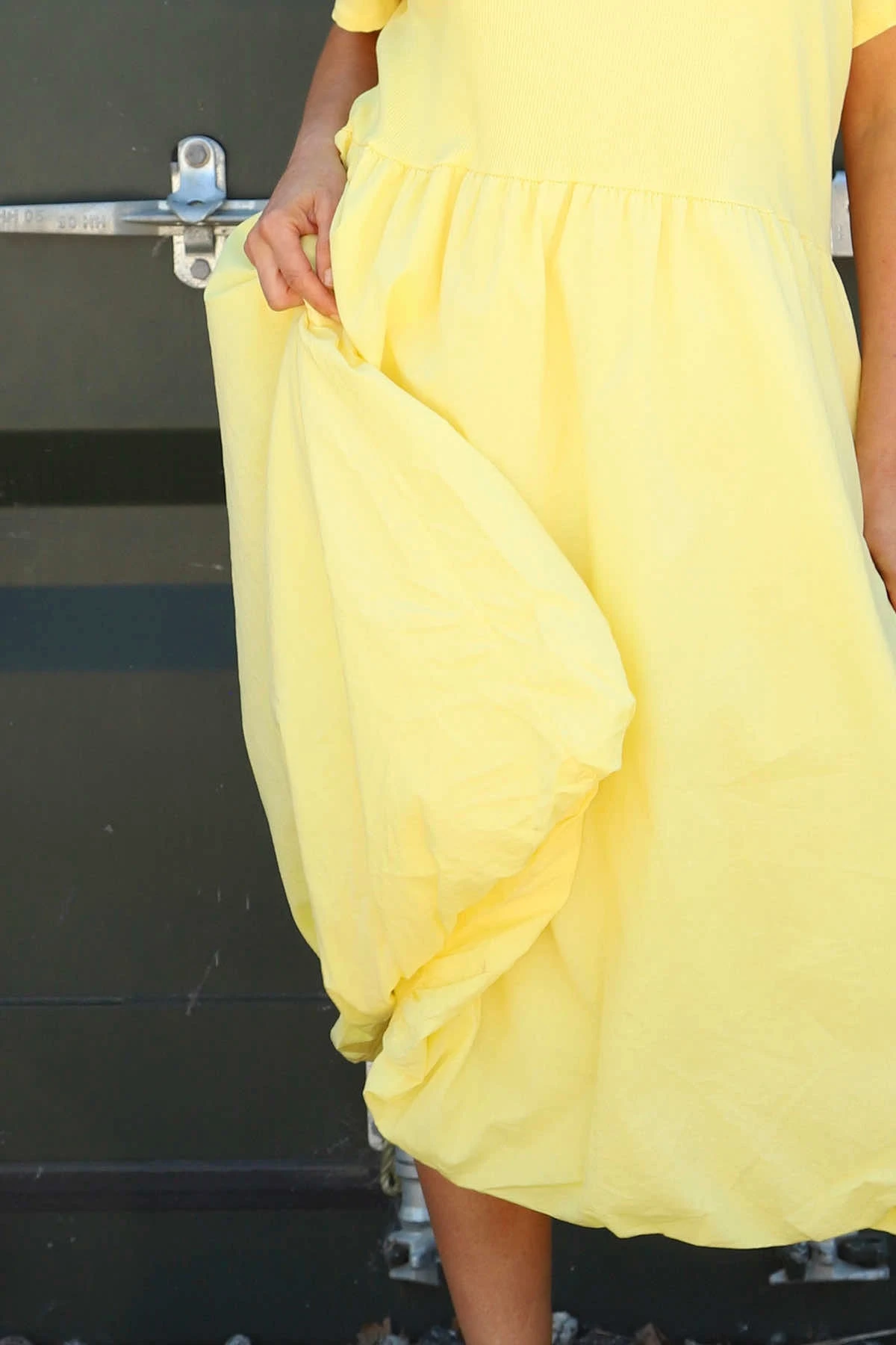 Sandown Puffball Cotton Dress Yellow 5 Sandown Puffball Cotton Dress Yellow - Image 3