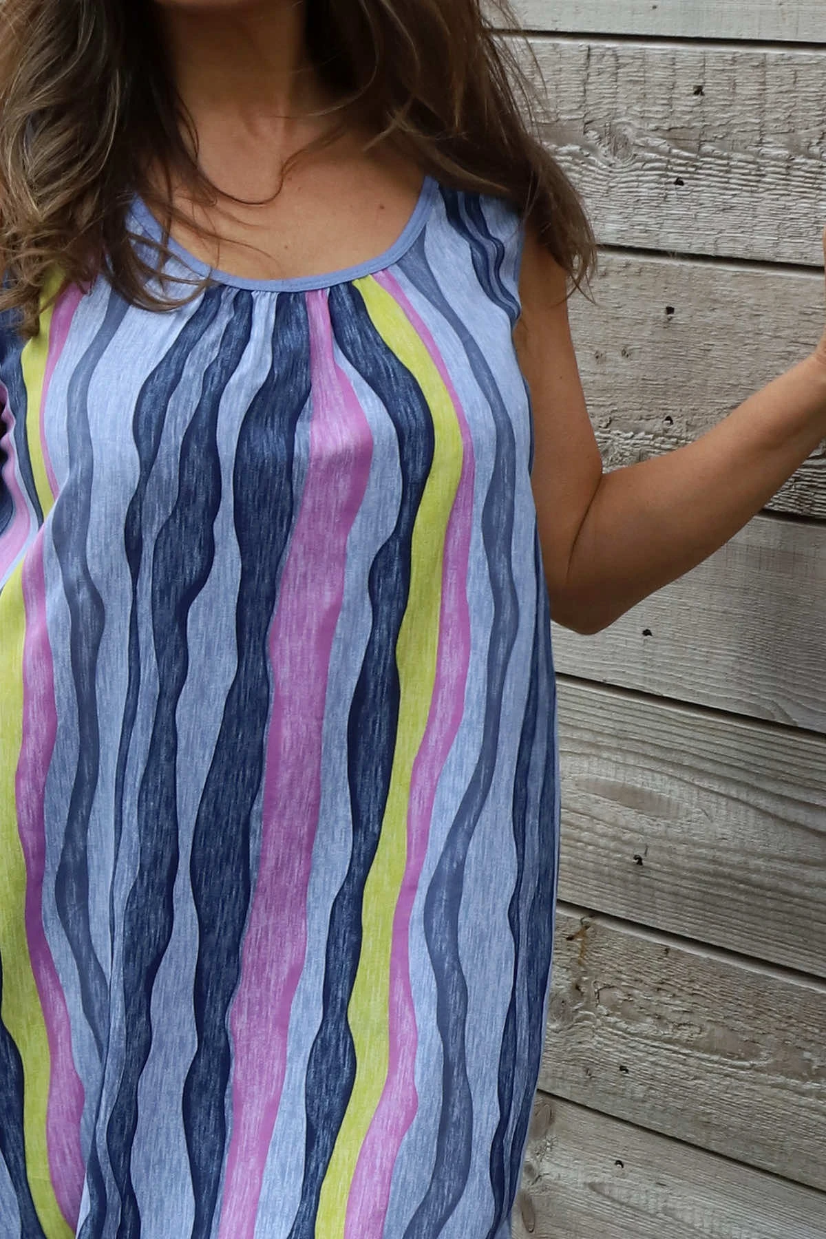 Amiah Stripe Tunic Blue 5 Amiah Stripe Tunic Blue - Image 3