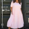 Sandown Puffball Cotton Dress Pink