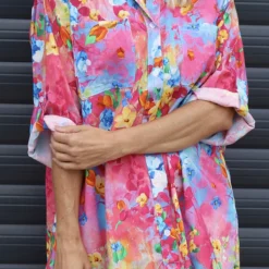 Amelia Bouquet Print Cotton Shirt Fuchsia 8 Amelia Bouquet Print Cotton Shirt Fuchsia -Kitandkaboodal Store IMG 9981 13daa257 d10f 411c ba2f 848f3d6ba352