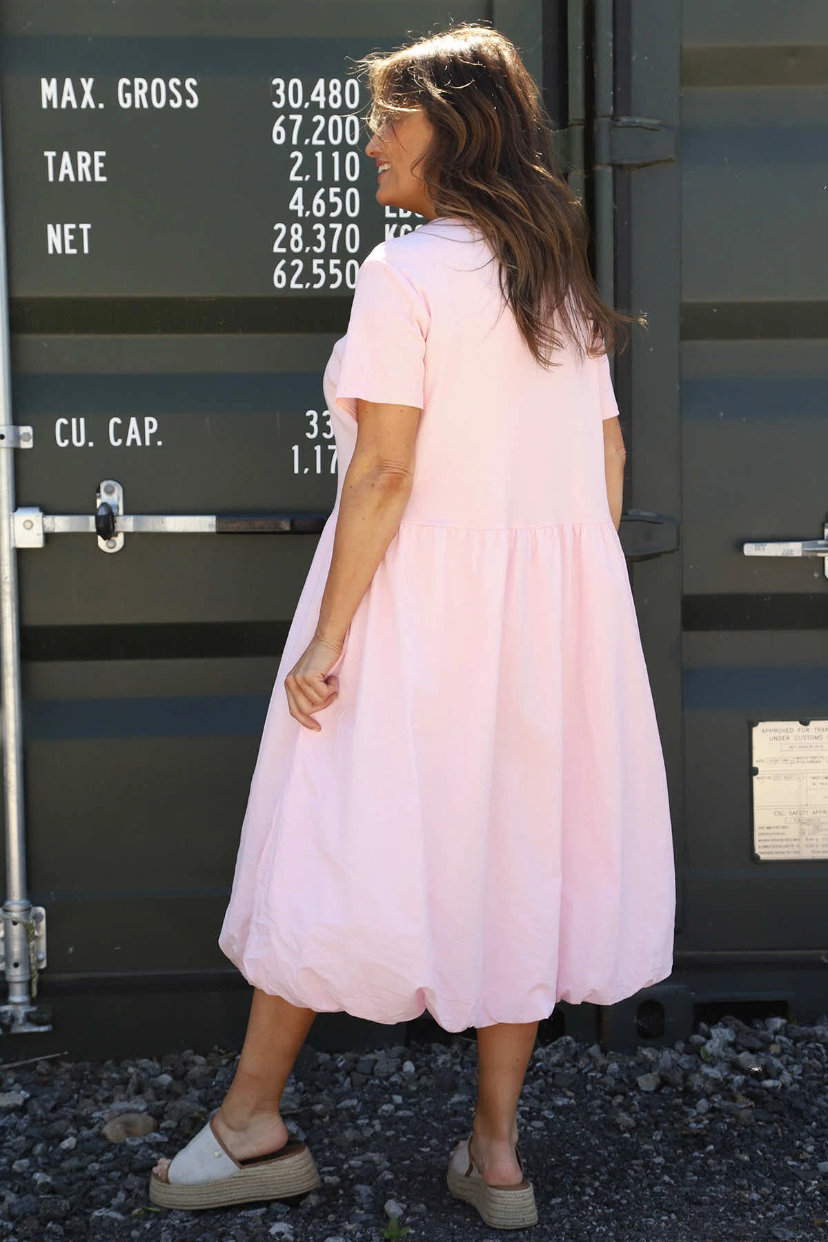 Sandown Puffball Cotton Dress Pink 6 Sandown Puffball Cotton Dress Pink - Image 4