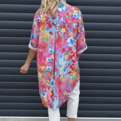 Amelia Bouquet Print Cotton Shirt Fuchsia 9 Amelia Bouquet Print Cotton Shirt Fuchsia -Kitandkaboodal Store IMG 9985 216b1a33 1d55 4ea9 b72b 728a27952556