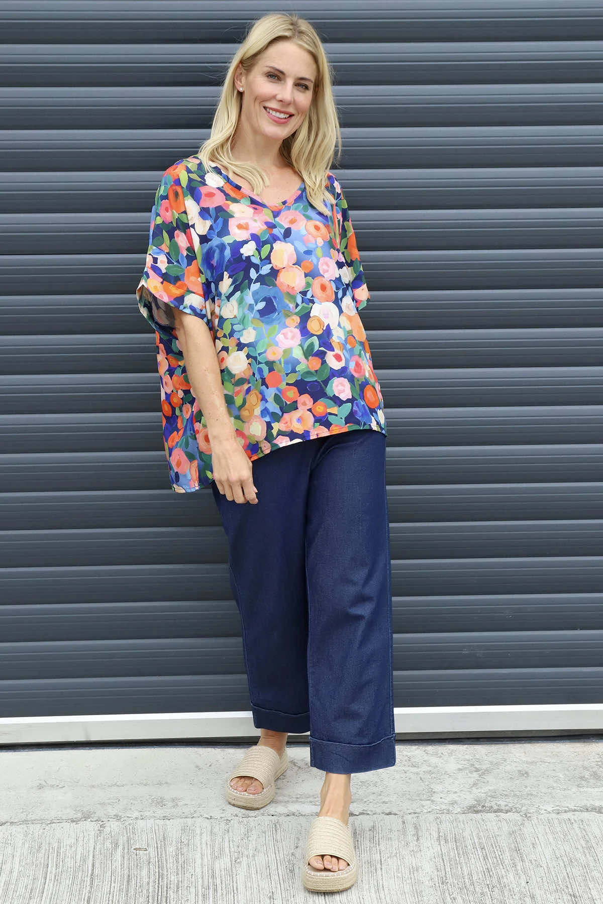 Luciella Print Top Navy 5 Luciella Print Top Navy - Image 3