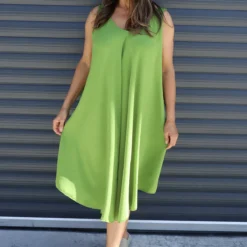 Charlene Sleeveless Dress Olive