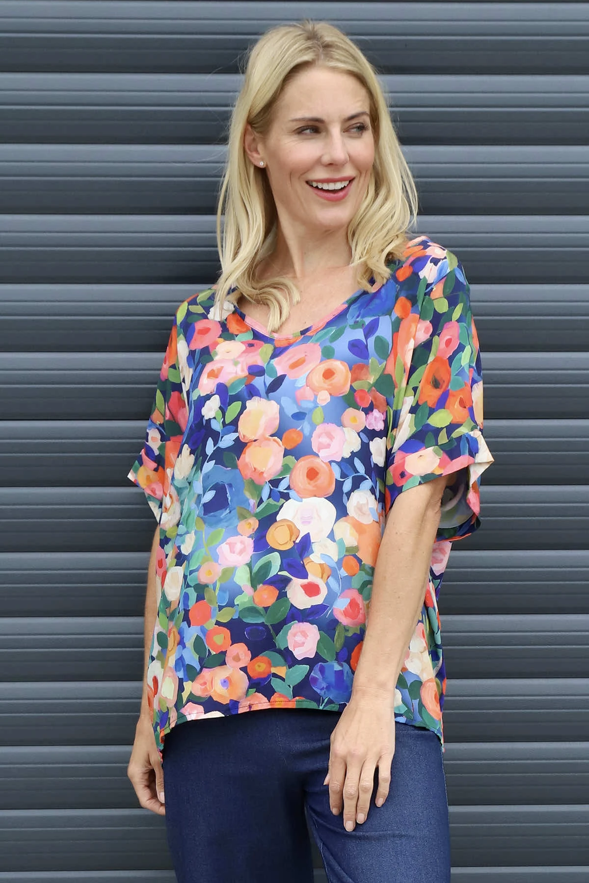 Luciella Print Top Navy 3 Luciella Print Top Navy