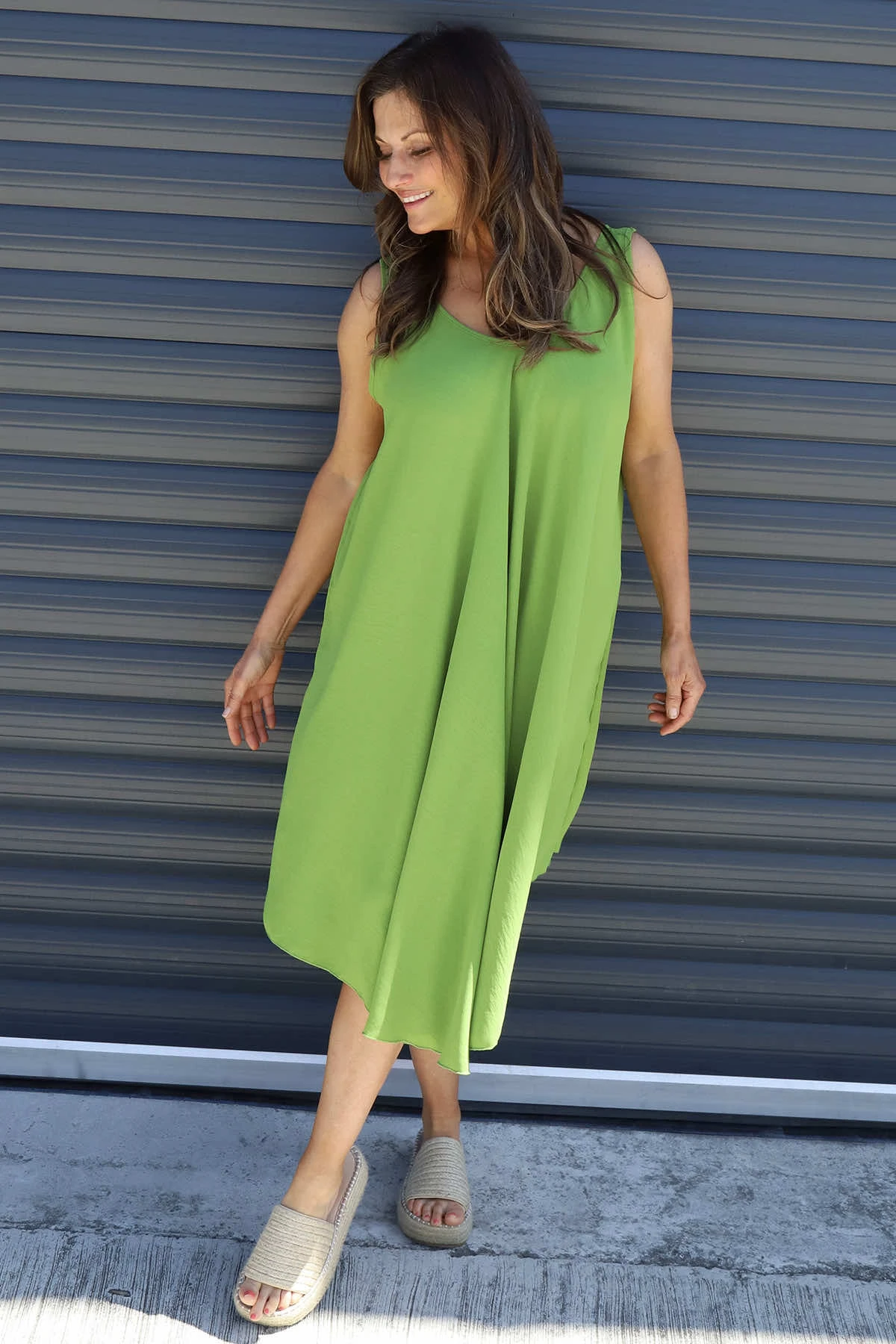 Charlene Sleeveless Dress Olive 4 Charlene Sleeveless Dress Olive - Image 2