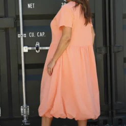 Sandown Puffball Cotton Dress Orange -Kitandkaboodal Store IMG 9995 34f656af 753f 4041 81bb 4ce717cab333