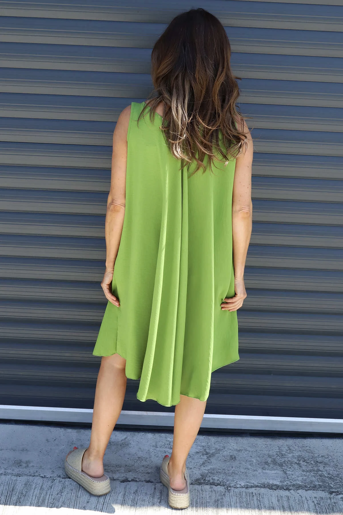 Charlene Sleeveless Dress Olive 6 Charlene Sleeveless Dress Olive - Image 4