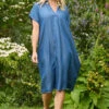 Chappell V-Neck Denim Dress Dark Denim 1 Chappell V-Neck Denim Dress Dark Denim -Kitandkaboodal Store KIT KABOODAL JUNE SHOT 05 0406