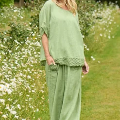 Elana Cotton Trousers Green
