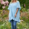 Pamber Linen Tunic Light Blue 1 Pamber Linen Tunic Light Blue -Kitandkaboodal Store KIT KABOODAL JUNE SHOT 39 2382