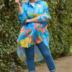 Macie Floral Shirt Blue 9 Macie Floral Shirt Blue -Kitandkaboodal Store Macie