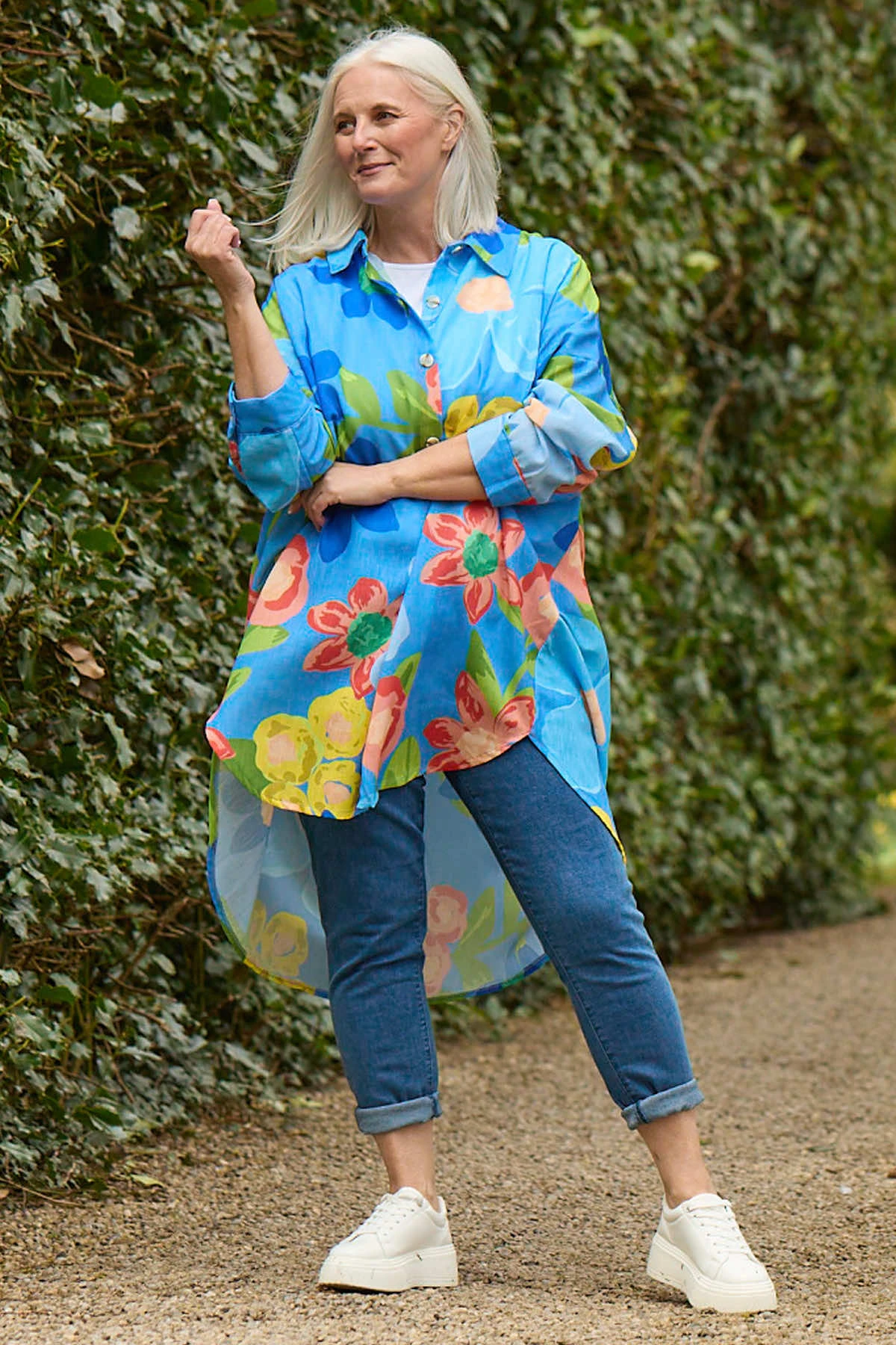 Macie Floral Shirt Blue 6 Macie Floral Shirt Blue - Image 4