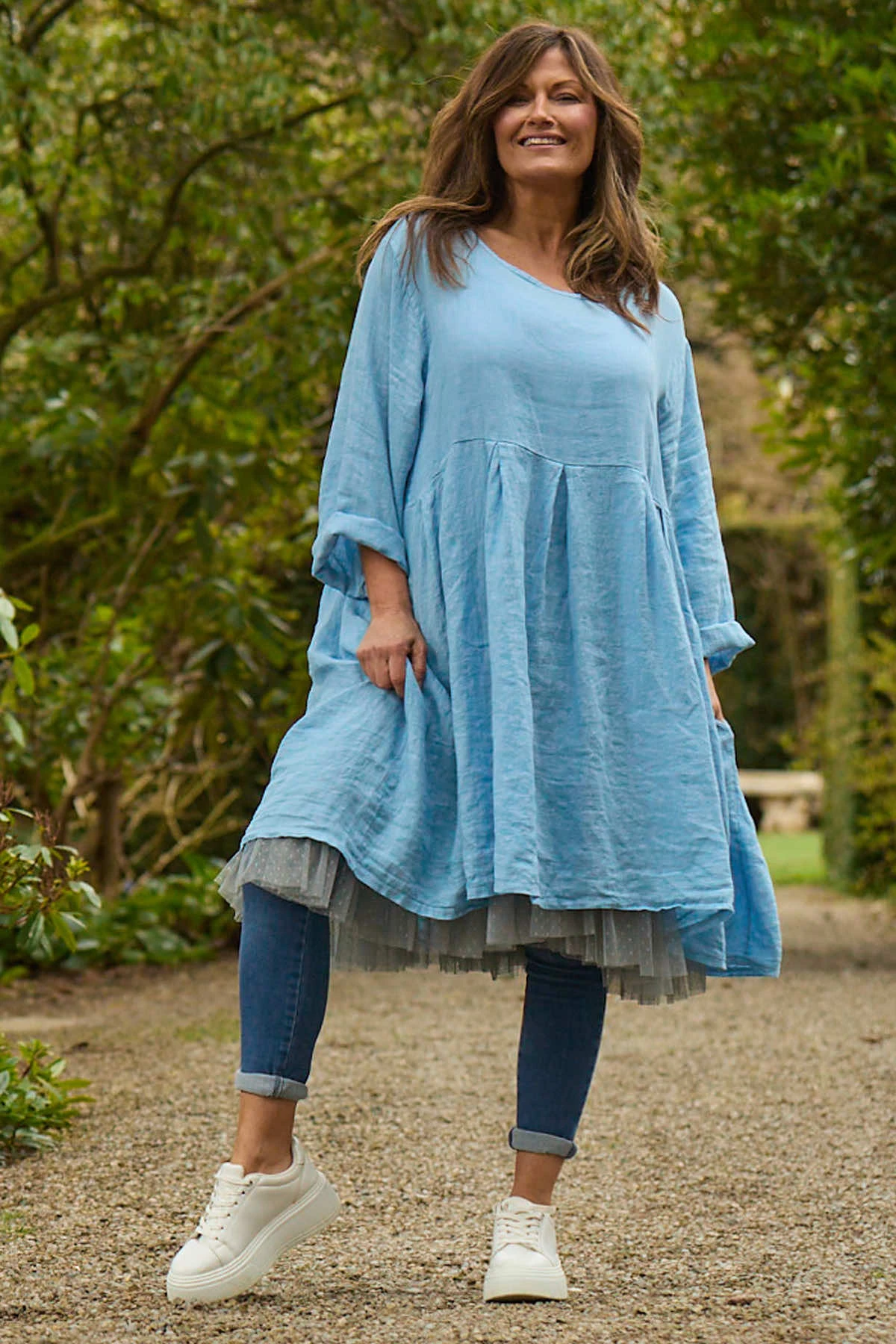 Zouch Linen Dress Powder Blue 3 Zouch Linen Dress Powder Blue