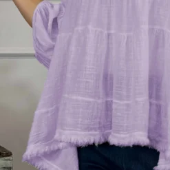 Bingham Tiered Cotton Top Lilac 8 Bingham Tiered Cotton Top Lilac -Kitandkaboodal Store binghamlilac1N