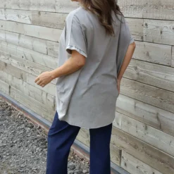 Celina Dipped Hem Washed Cotton Top Mocha 9 Celina Dipped Hem Washed Cotton Top Mocha -Kitandkaboodal Store celinamocha3J