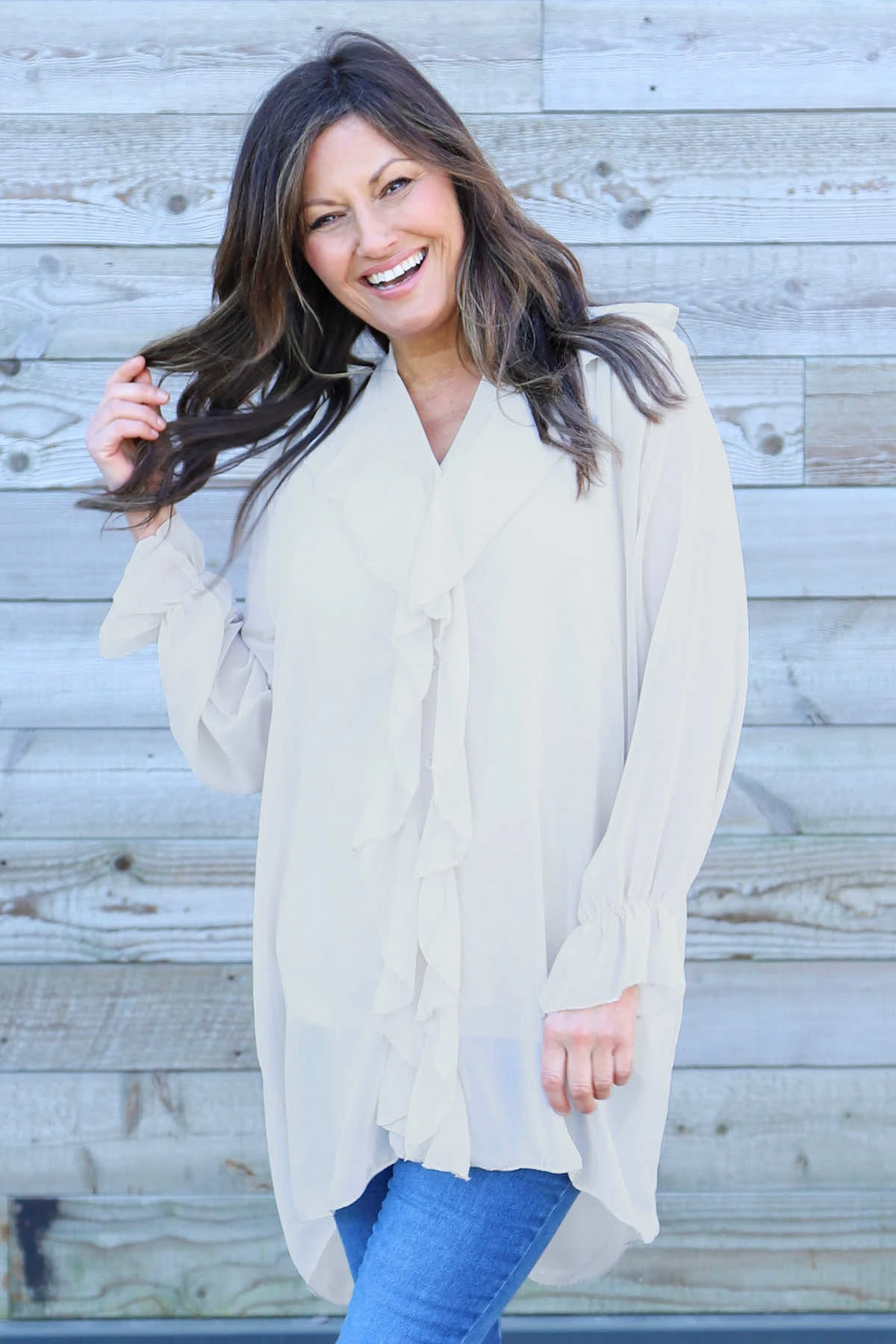 Dorota Shirt Tunic Stone 4 Dorota Shirt Tunic Stone - Image 2