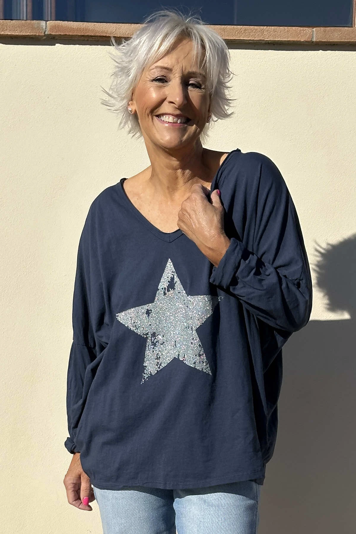 Briony Star Cotton Top Navy 3 Briony Star Cotton Top Navy