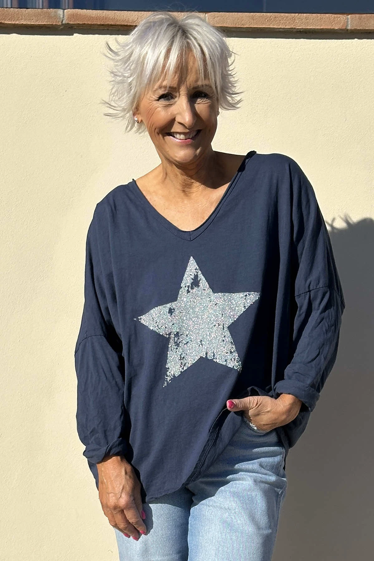 Briony Star Cotton Top Navy 5 Briony Star Cotton Top Navy - Image 3