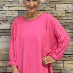 Amber Cotton Top Fuchsia