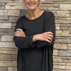 Amber Cotton Top Charcoal