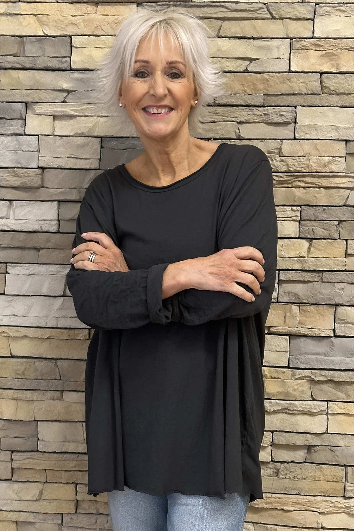 Amber Cotton Top Charcoal 3 Amber Cotton Top Charcoal