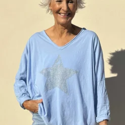 Briony Star Cotton Top Blue