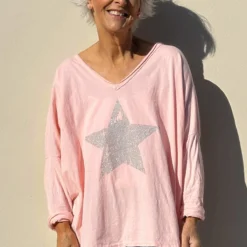 Briony Star Cotton Top Coral