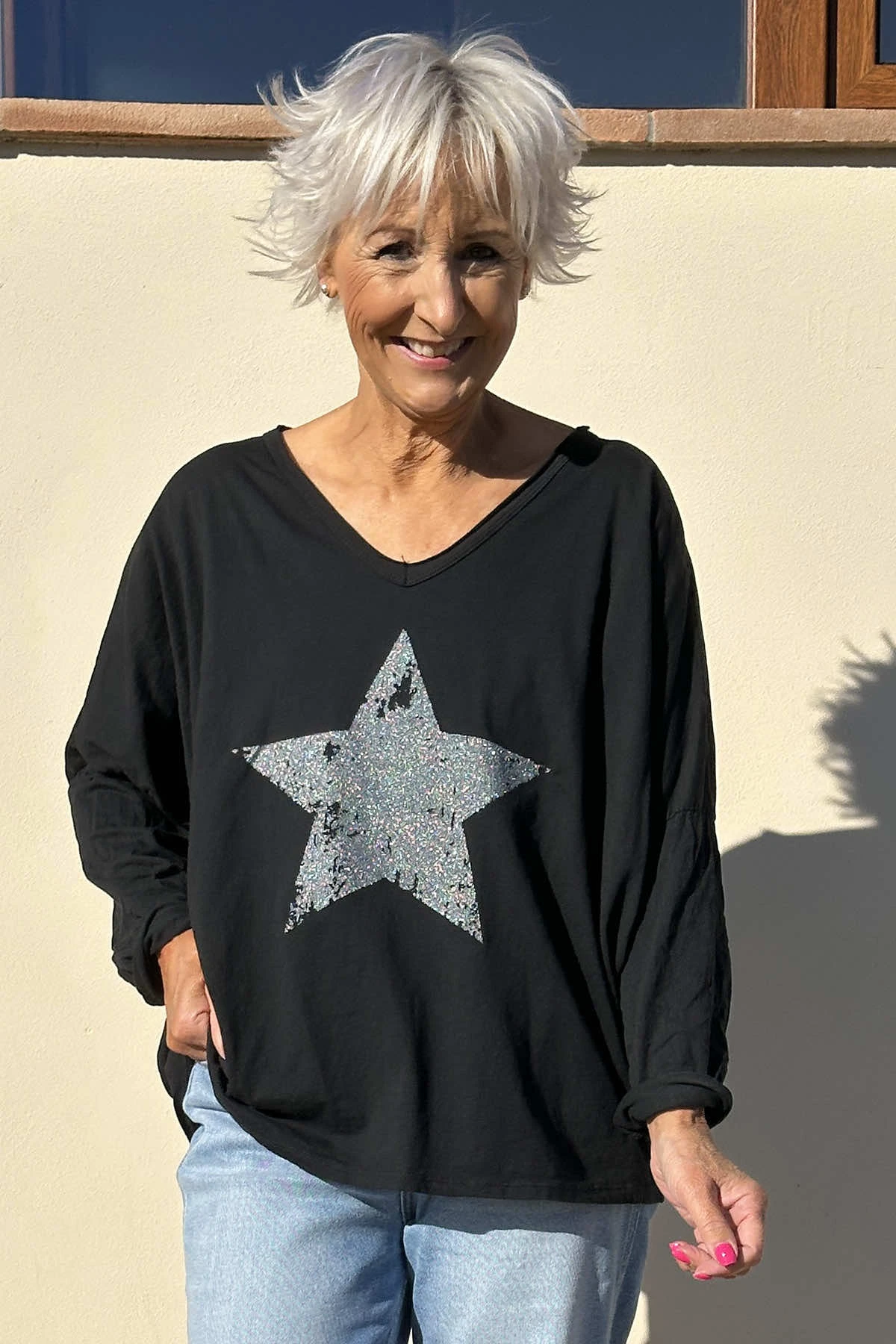 Briony Star Cotton Top Black 3 Briony Star Cotton Top Black