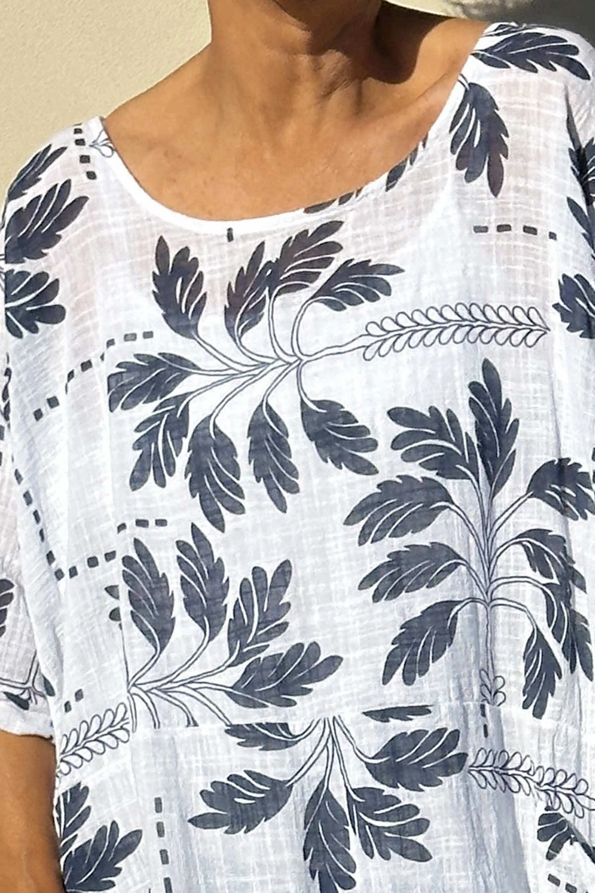 Bowie Print Cotton Top White 5 Bowie Print Cotton Top White - Image 3